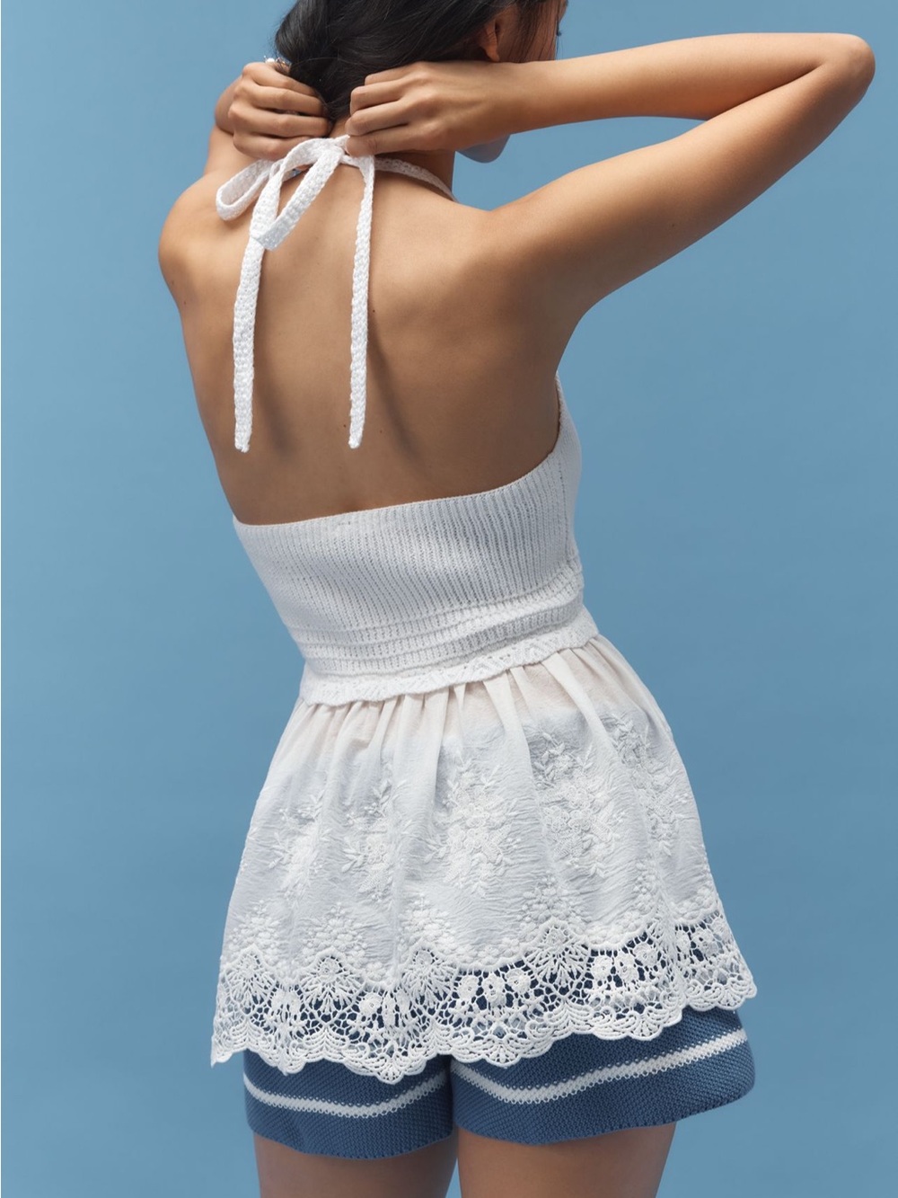 🤍 Anthropologie Twofer Crochet Lace Halter Top - Picture 2 of 8